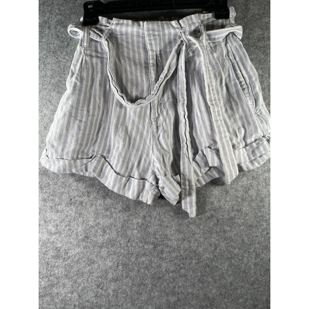 Abercrombie & Fitch Striped High-Waisted Shorts with Tie Belt Size Small